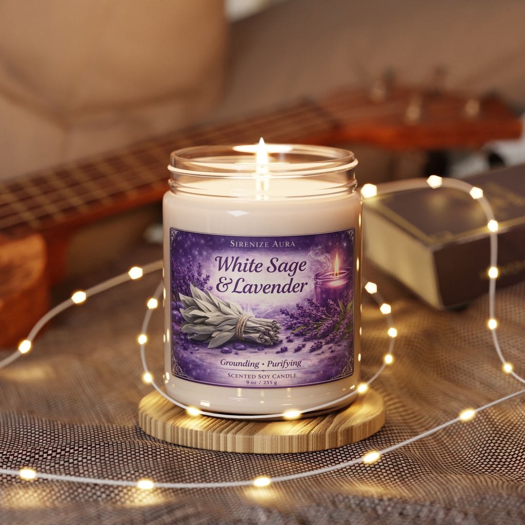 White Sage & Lavender Scented Candle