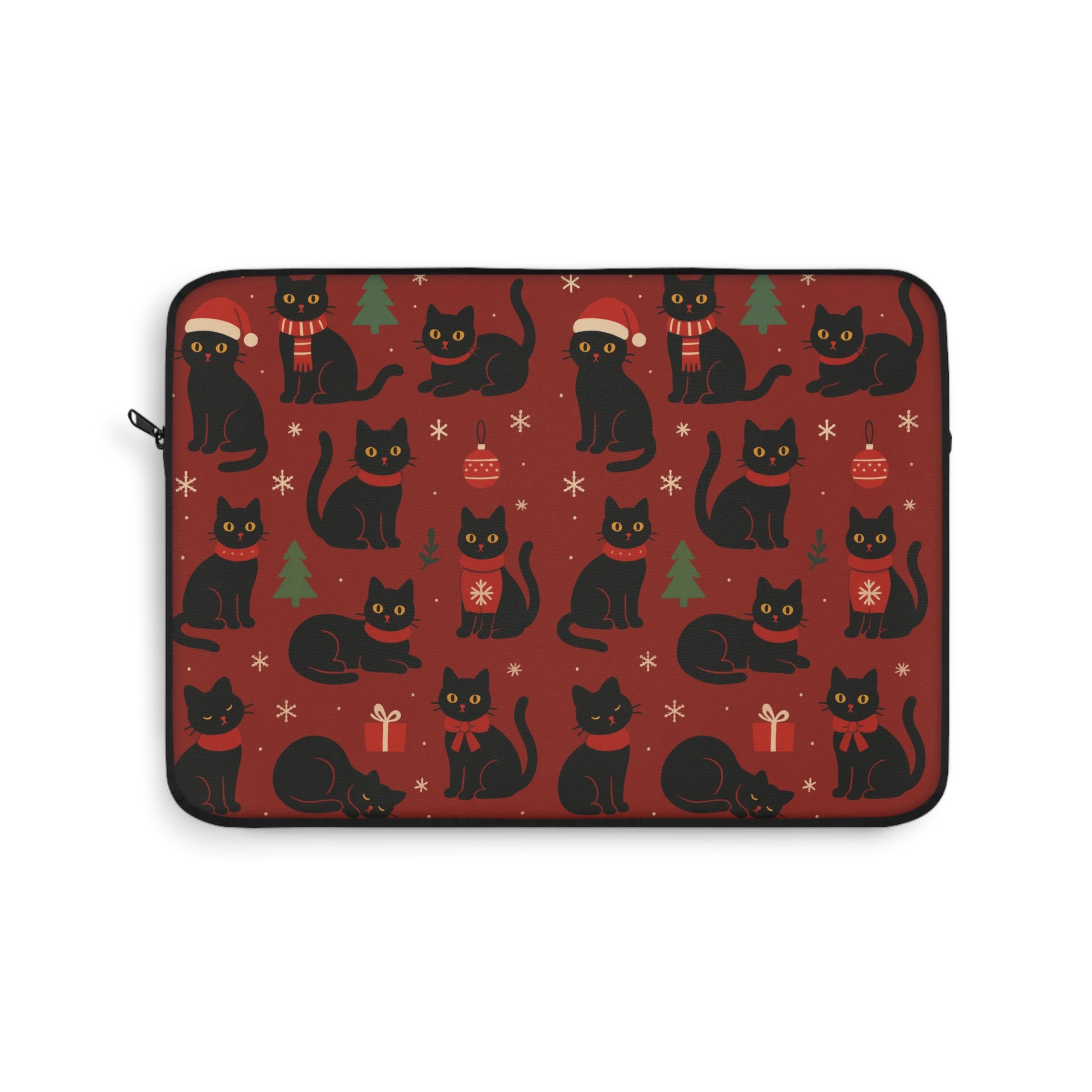 Christmas Black Cat Laptop Sleeve