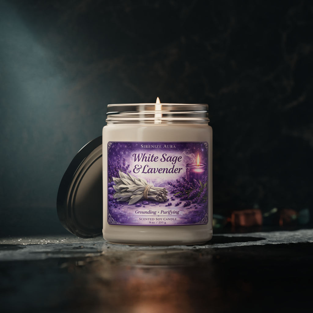 White Sage & Lavender Scented Candle