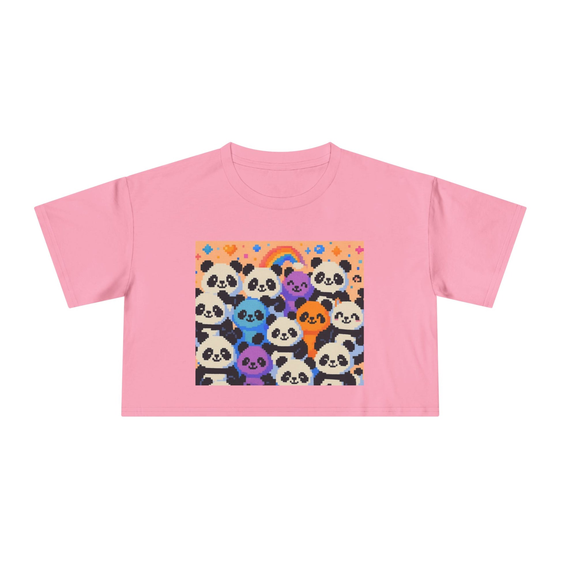 Colorful Panda Crop Tee