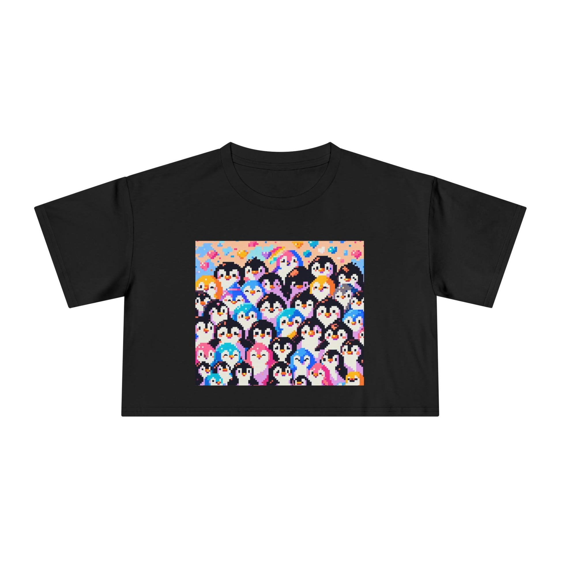Colorful Penguin Crop Tee