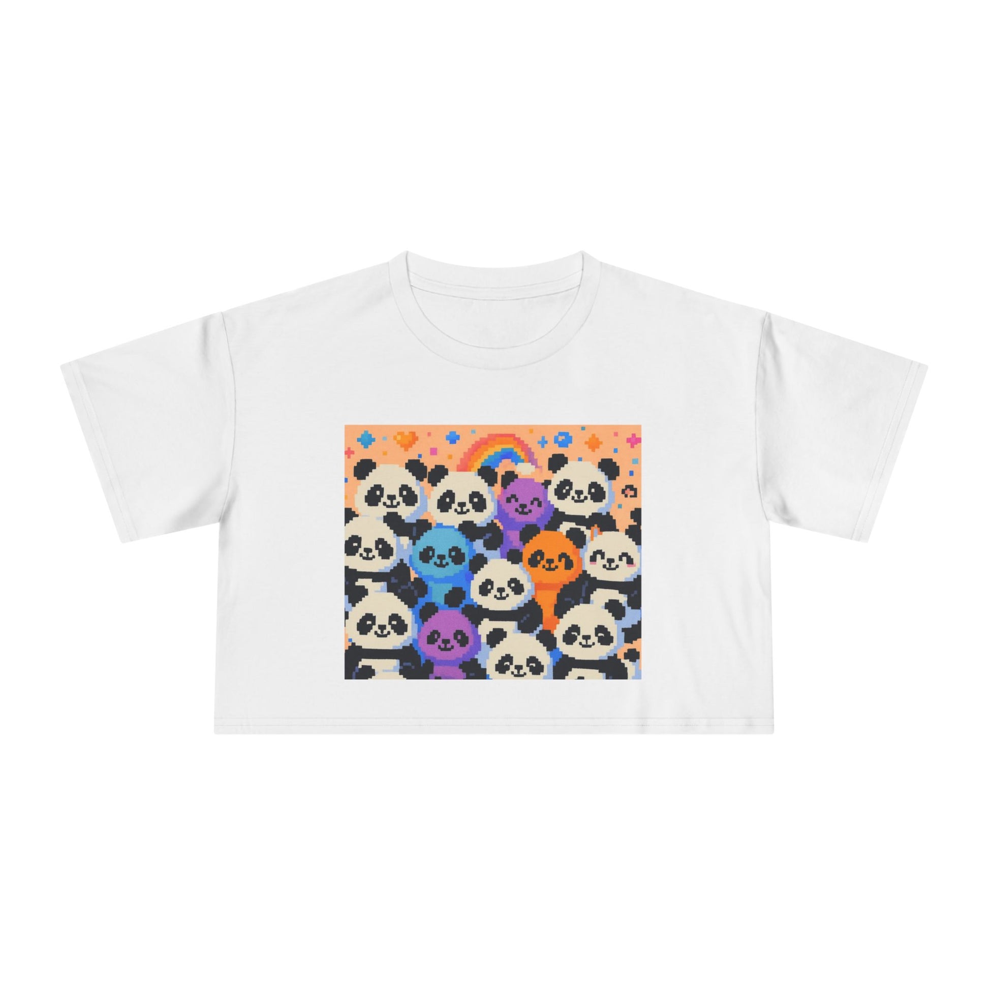 Colorful Panda Crop Tee