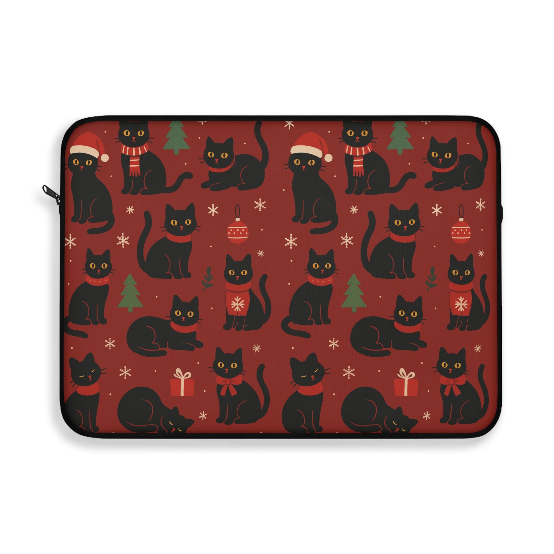 Christmas Black Cat Laptop Sleeve