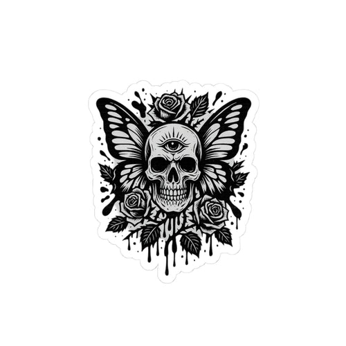 Butterfly Skull Sticker