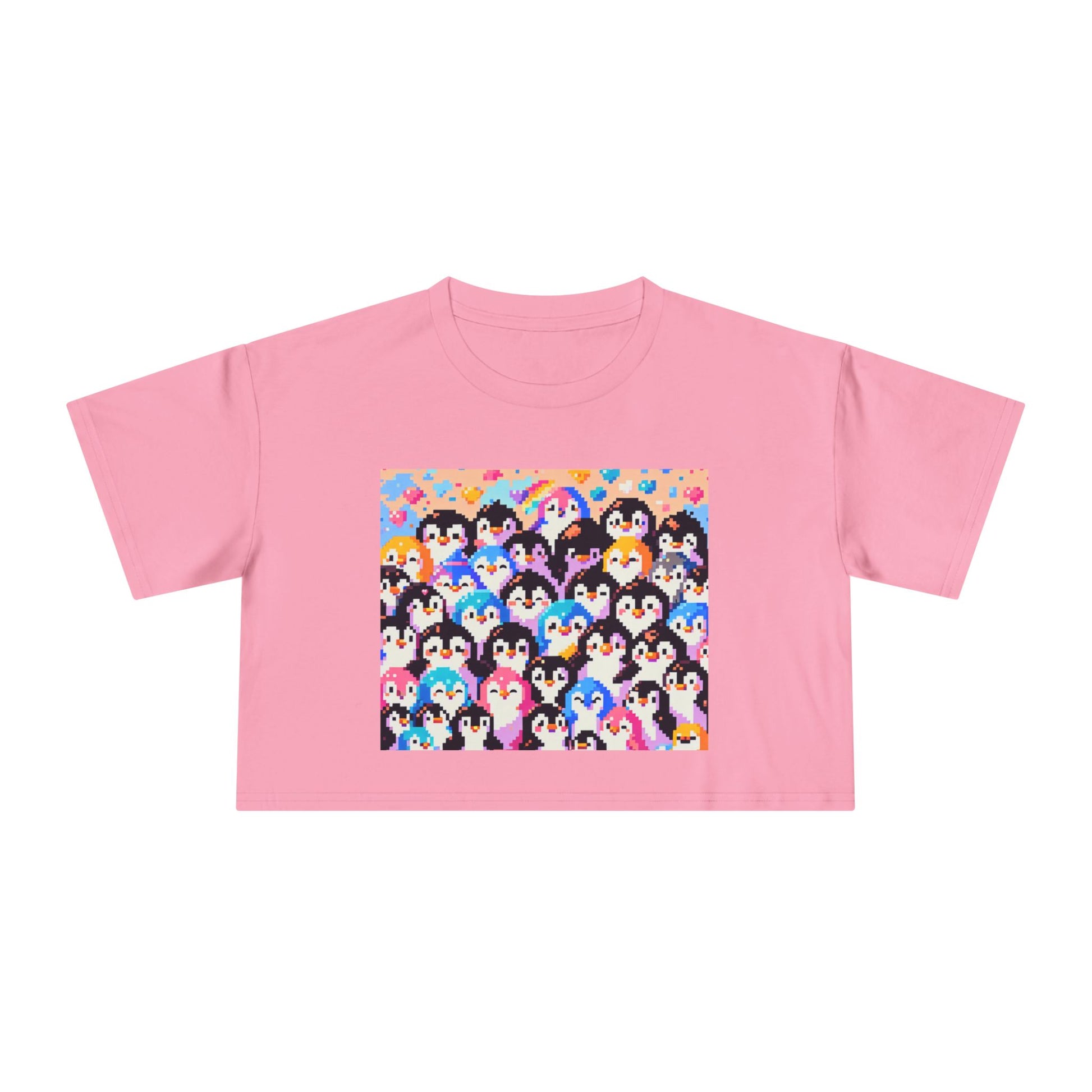 Colorful Penguin Crop Tee