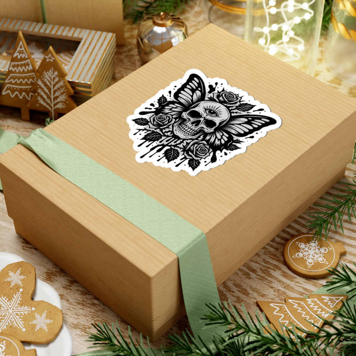 Butterfly Skull Sticker