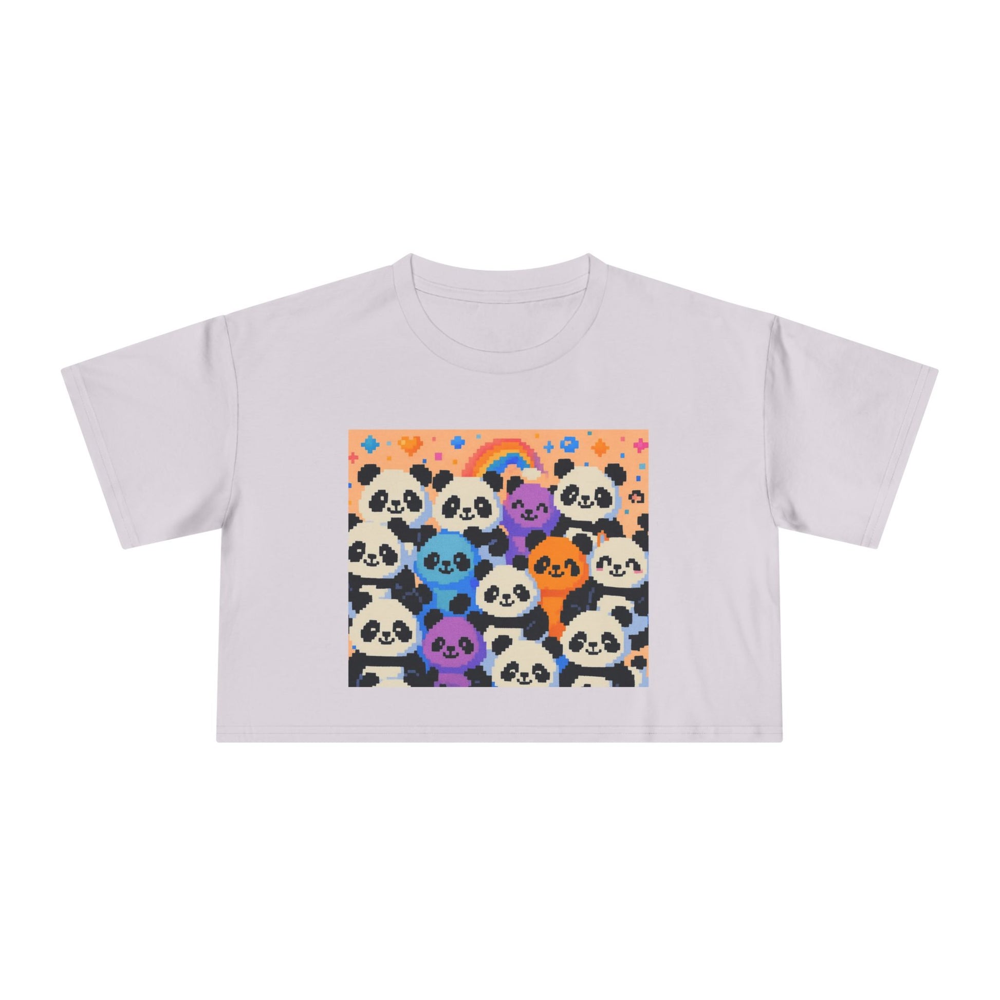 Colorful Panda Crop Tee