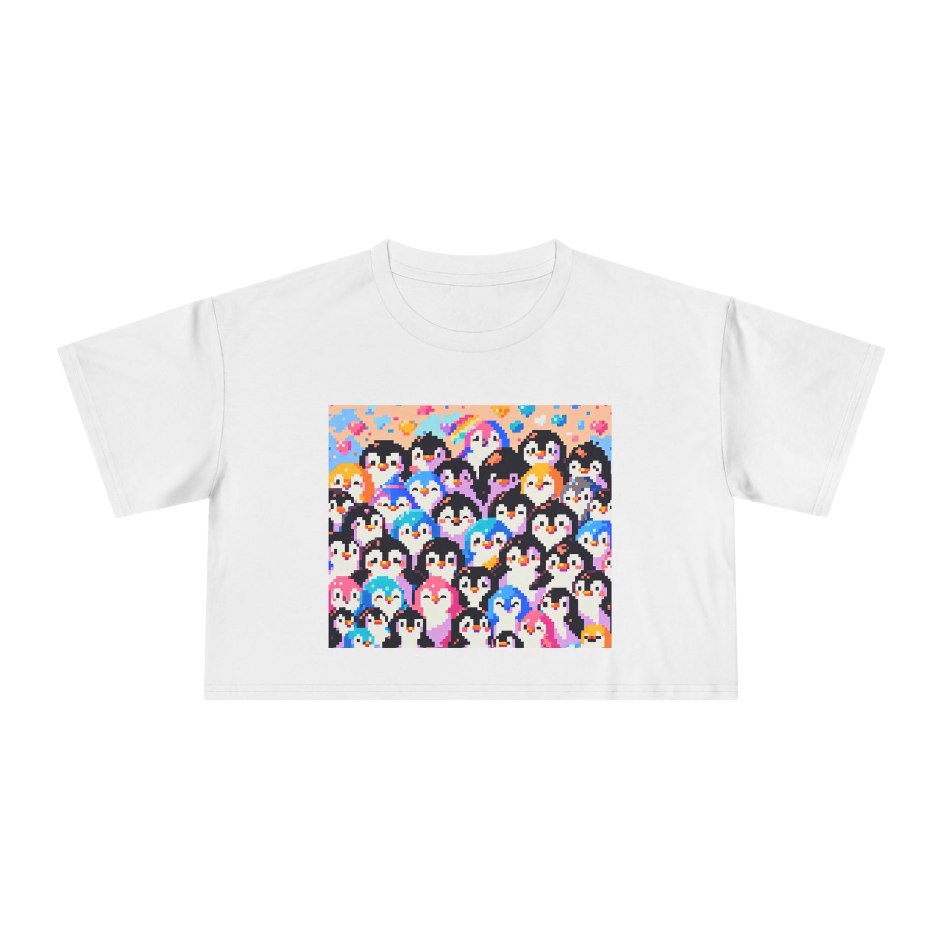 Colorful Penguin Crop Tee