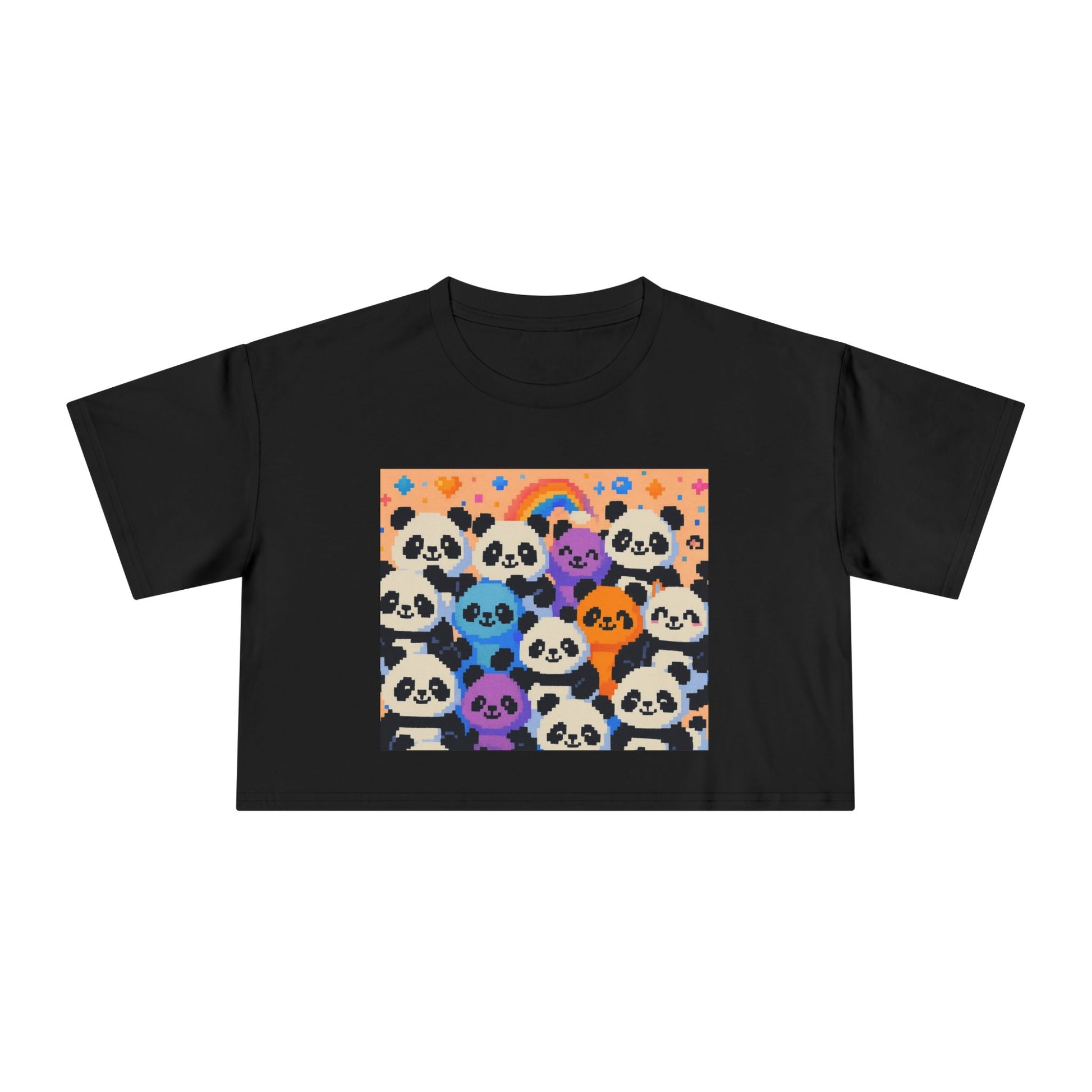 Colorful Panda Crop Tee
