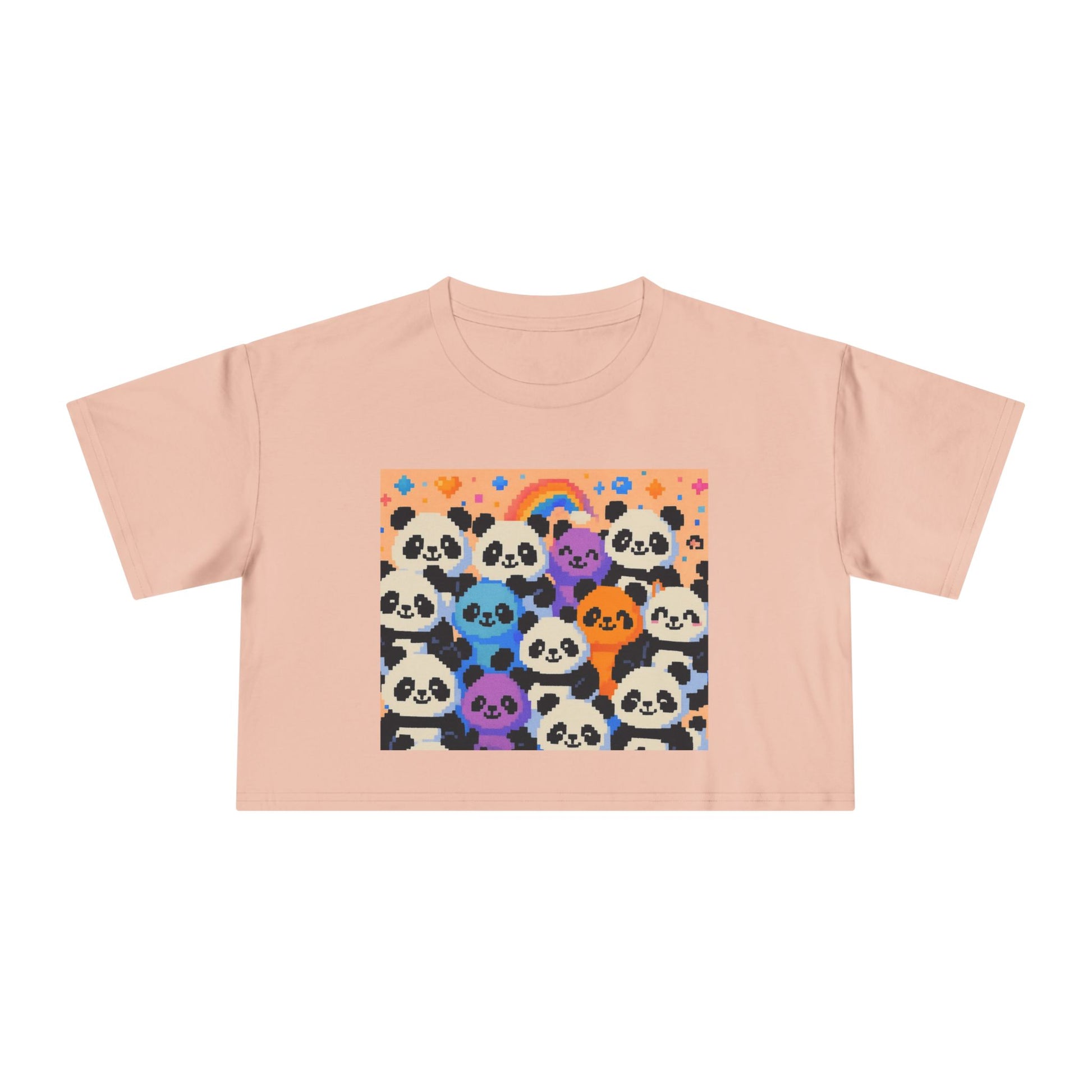 Colorful Panda Crop Tee