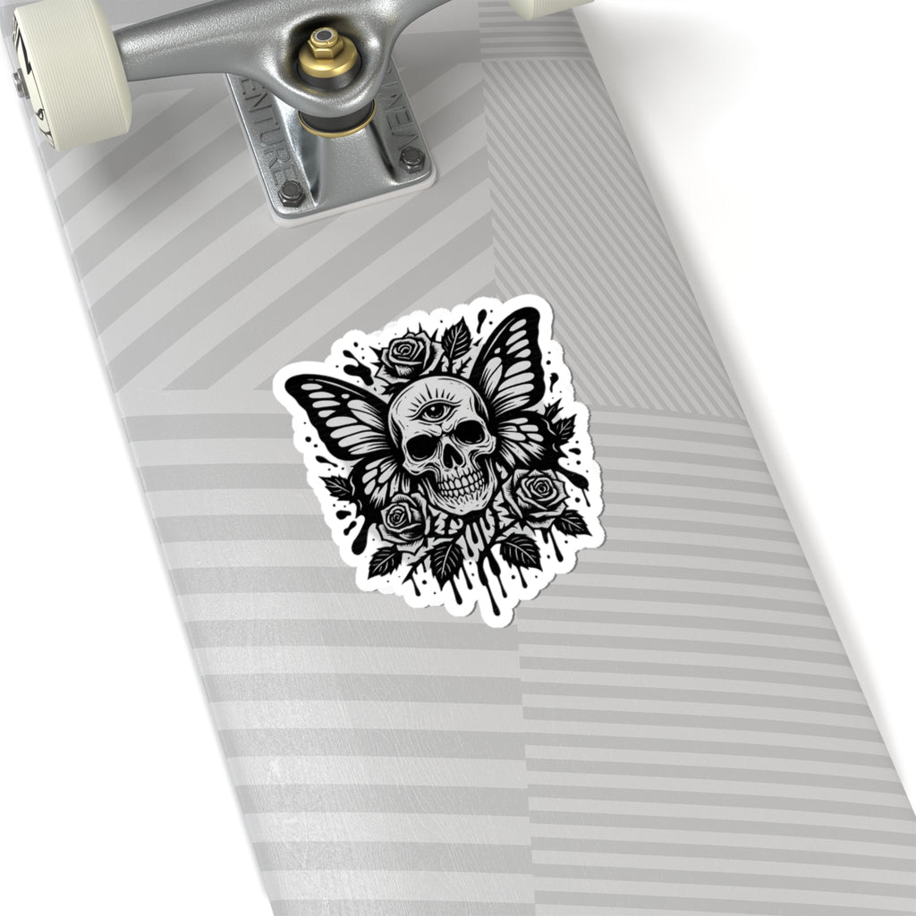 Butterfly Skull Sticker